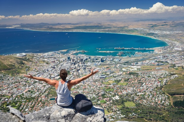 The view from Table Mountain, Cape Town, South Africa.