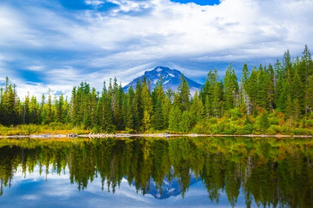 Mt Hood in Oregon from Mirror Lake.