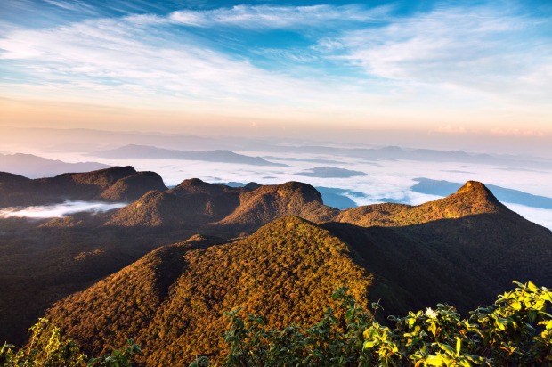 The view from Adam's Peak in Sri Lanka.