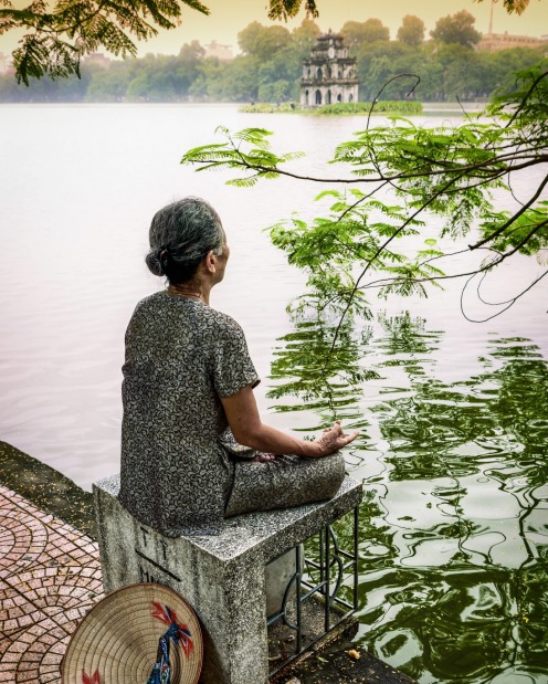 Hoan Kiem Lake in Hanoi, Vietnam: During the day Hanoi's Hoan Kiem Lake is something of a touristy hotspot but wake ...