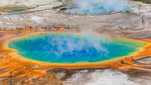 The Grand Prismatic Spring at Yellowstone National Park.