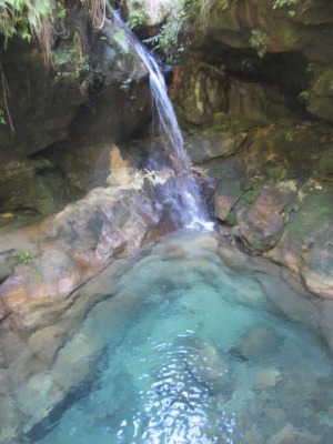 The crystal clear waters of the Blue Pool.