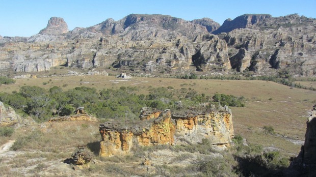 The sandstone formations stretch for miles.