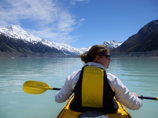 KAYAKING ON TASMAN LAKE: High up in the Alps, in the shadow of Mount Cook, an extraordinary glacier lake has formed. ...