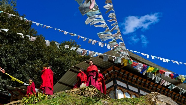 Students of the Tango Buddhist Institute, Tango Monastery, Bhutan.