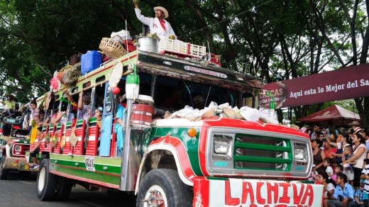 Bus in Colombia, where you're riding the transport of the people.