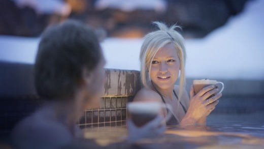 One of the many outdoor spas at Whistler.