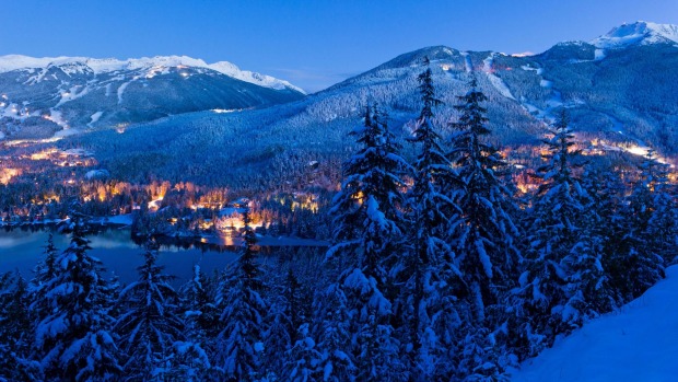 Whistler Blackcomb at dusk.