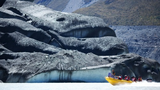 Mount Cook National Park and Tasman Glacier Lake, South Island New Zealand.