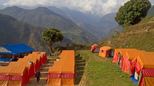 World Expeditions' new semi-permanent camp at Landruk.