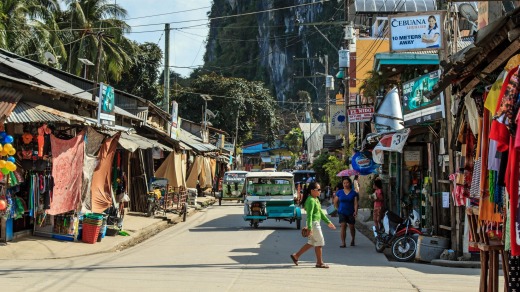 El Nido, Palawan - main street of El Nido in Palawan.