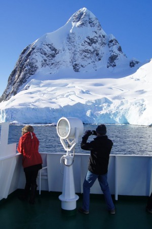 Enjoying the view from the Akademik Ioffe.