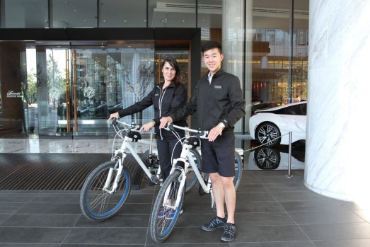 Bike butlers at the Fairmont Pacific Rim, Vancouver.