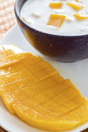 Mango and yoghurt.