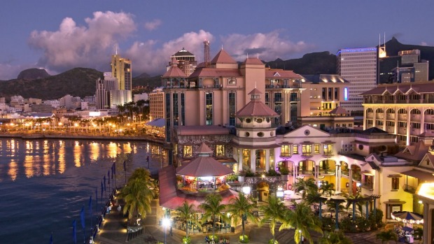 Port Louis at night, Mauritius.