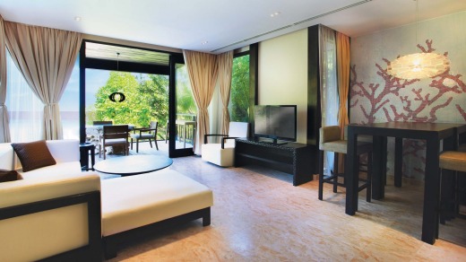 Beach villa bedroom.