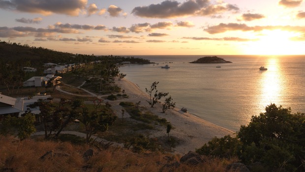 Sunset over the resort at Lizard Island.