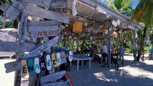 A shelter on Direction Island, one of the main Cocos Islands.