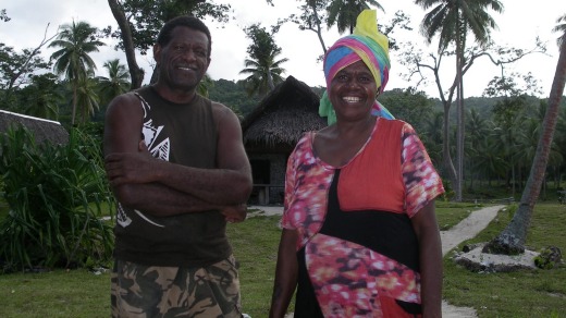 Santo Louis Tiome and his wife run Port Olry Beach Bungalows