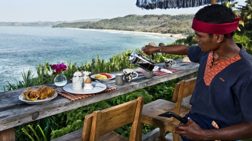 An alfresco breakfast at Ombak restaurant.