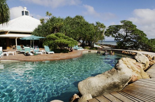 The pool area at the resort on Heron Island.