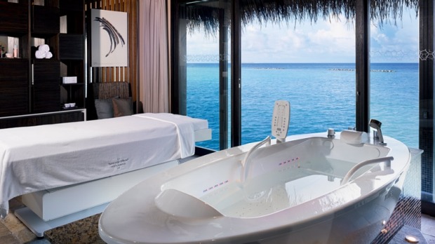 Spa room with a view: Velaa Private Island.