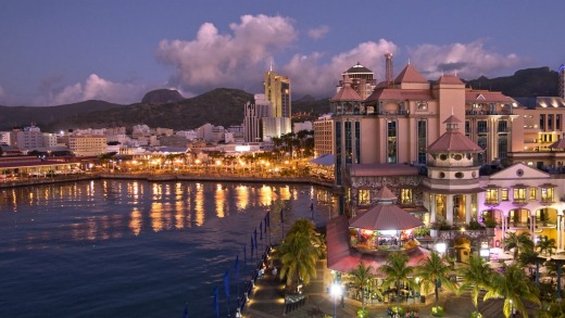 Night view: Port Louis, Mauritius.