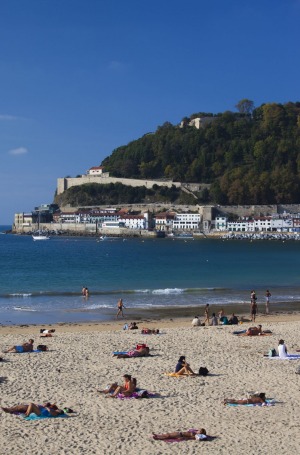 Playa de la Concha, San Sebastian, Spain.