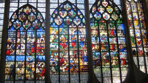 Renaissance-era stained glass in the Church of St Joan of Arc in Rouen.