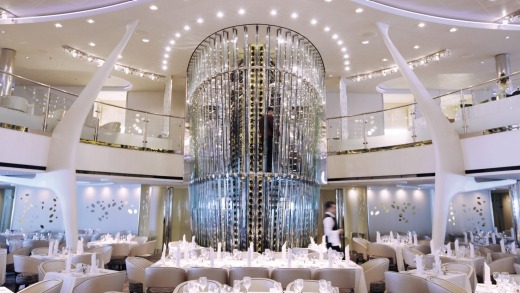 Celebrity Reflection living Ficus tree in the ship's central atrium.