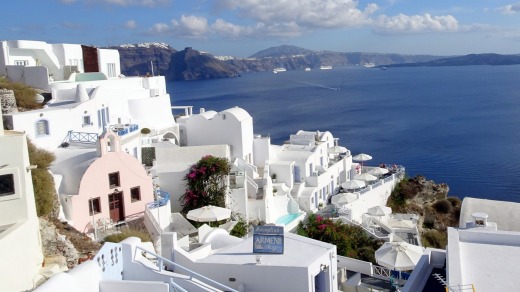 Ships in the distance, Greece.