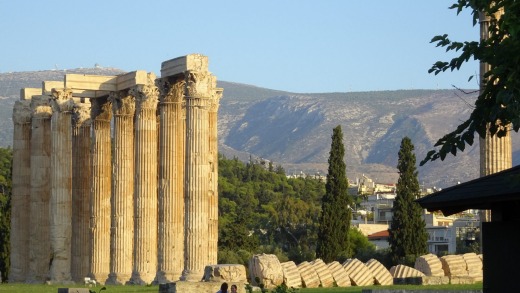 The Temple of Olympian Zeus in Athens.