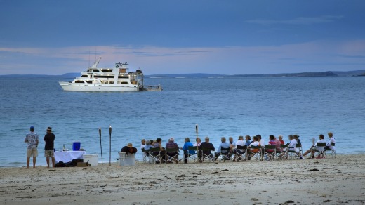 Coral Expeditions' beach BBQ on the coast of Cape York.