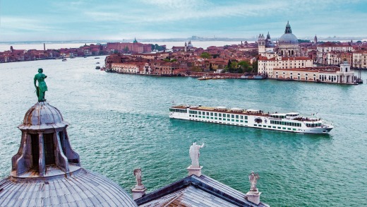 Uniworld's River Countess sailing in Venice.