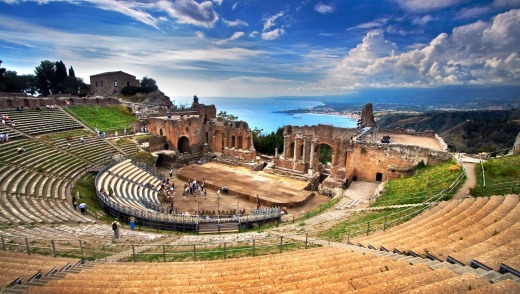 Make this your first stop: The Greek theatre in Taormina, Sicily.