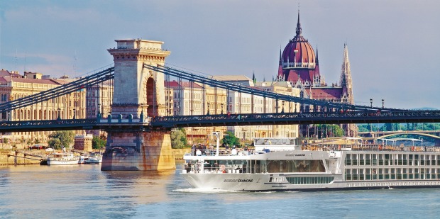 Scenic Diamond on the Danube River in Budapest.