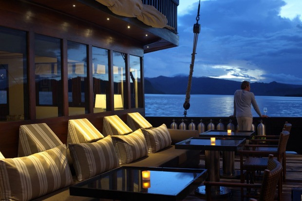 The deck on the Alila Purnama cruise ship.
