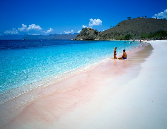 Pink Beach, Komodo Island, Indonesia.