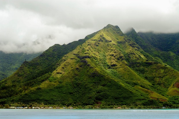 Mountain Landscape on Moorea Island: For the Royal Caribbean captains it was the "beautiful green, jagged volcanic ...