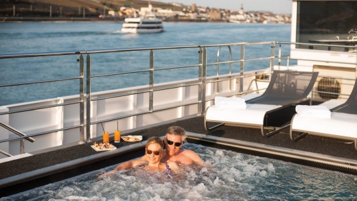 Lounging in the spa on the Scenic Jasper.