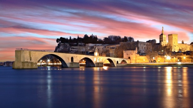 The City of Avignon and river Rhone, Provence, France.