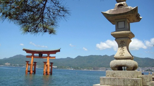 The floating tori gate of Miyajima Island near Hiroshima.