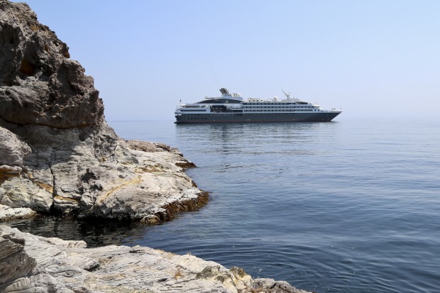 Off the coast of southern Japan. L'Austral carries Zodiacs for shore landings.