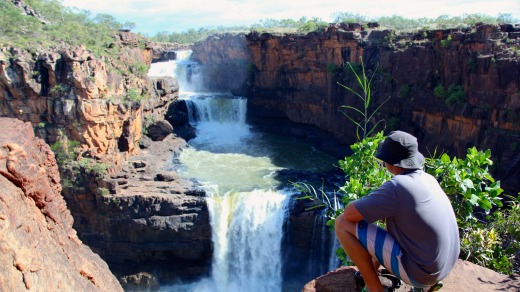 Rusty the guide checks out the Mitchell Falls.