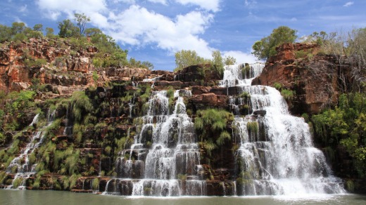 The watery staircase of King's Cascade in the Kimberley.
