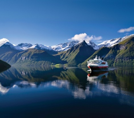 The Hurtigruten boats, Norway, are working freighters that call in to port after port as they cruise up and down the ...