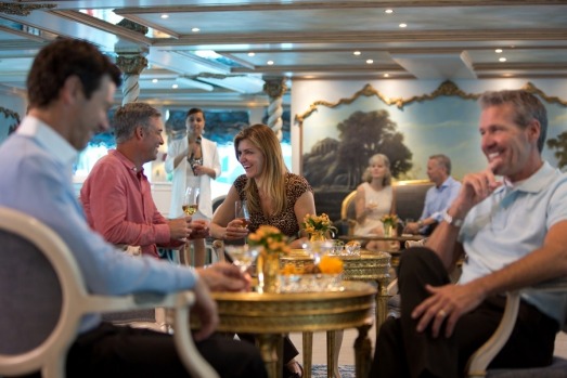 Cocktail lounge on Uniworld's SS Maria Theresa.