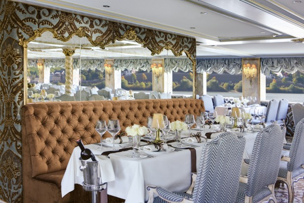 The Baroque restaurant on Uniworld's SS Maria Therese exudes elegance.