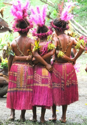 Meeting the locals in PNG with Heritage Expeditions.
