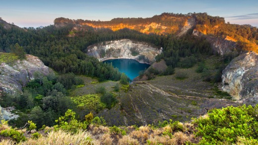 Tiwu Ata Mbupu ("Lake of Old People") one of three crater lakes on the summit of Mount Kelimutu on Flores island, Indonesia.